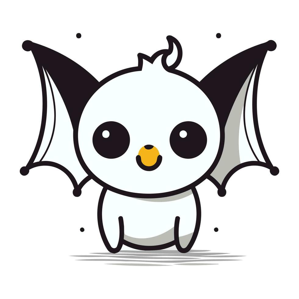 Cute cartoon bat on a white background. Vector illustration for your design