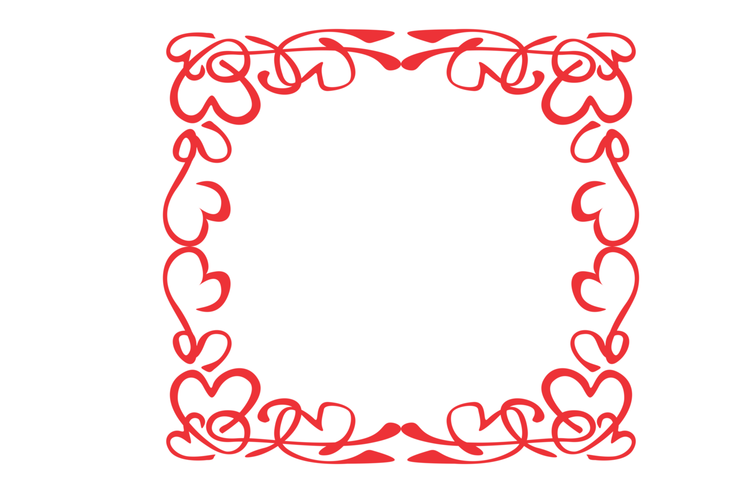 Love Line Art Ornament Border With Design With Transparent Background png
