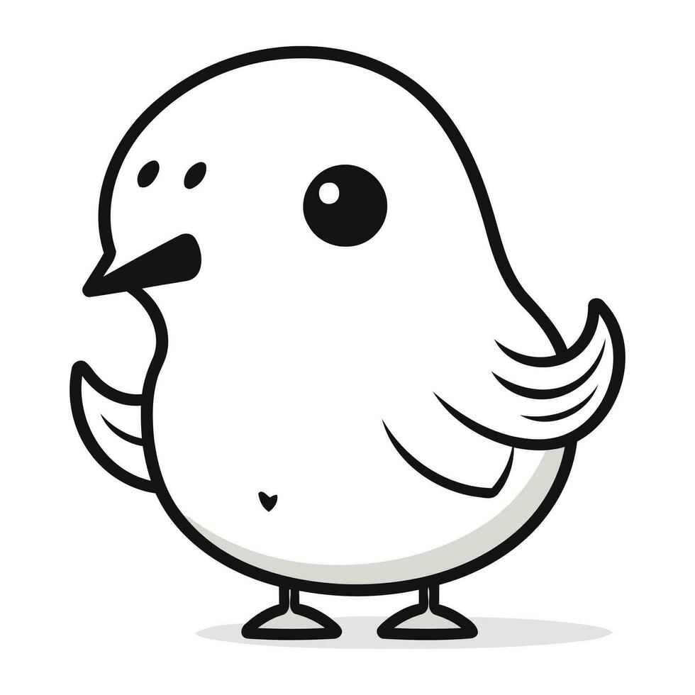 Cute cartoon bird isolated on a white background. Vector illustration.