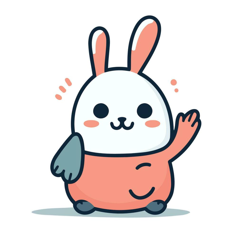 Easter bunny. Cute cartoon character. Flat design. Vector illustration