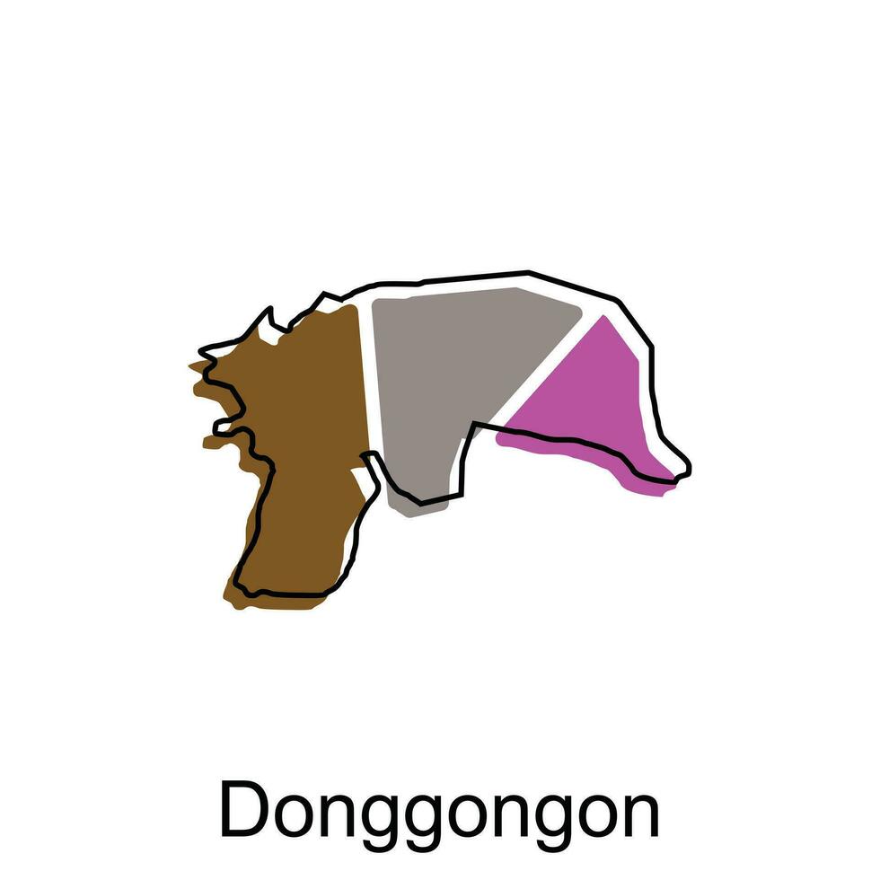 Map City of Donggongon vector design template, Infographic vector map illustration on a white background.