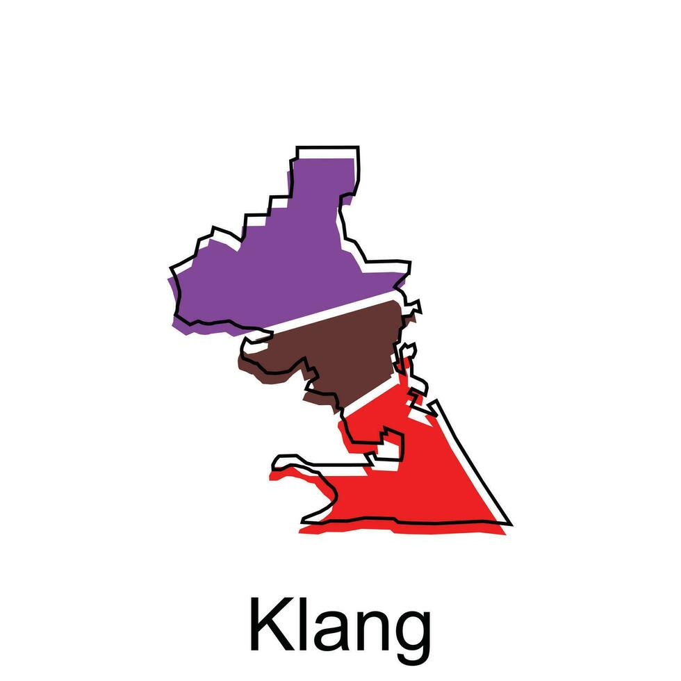 Map City of Klang vector design template, Infographic vector map illustration on a white background.