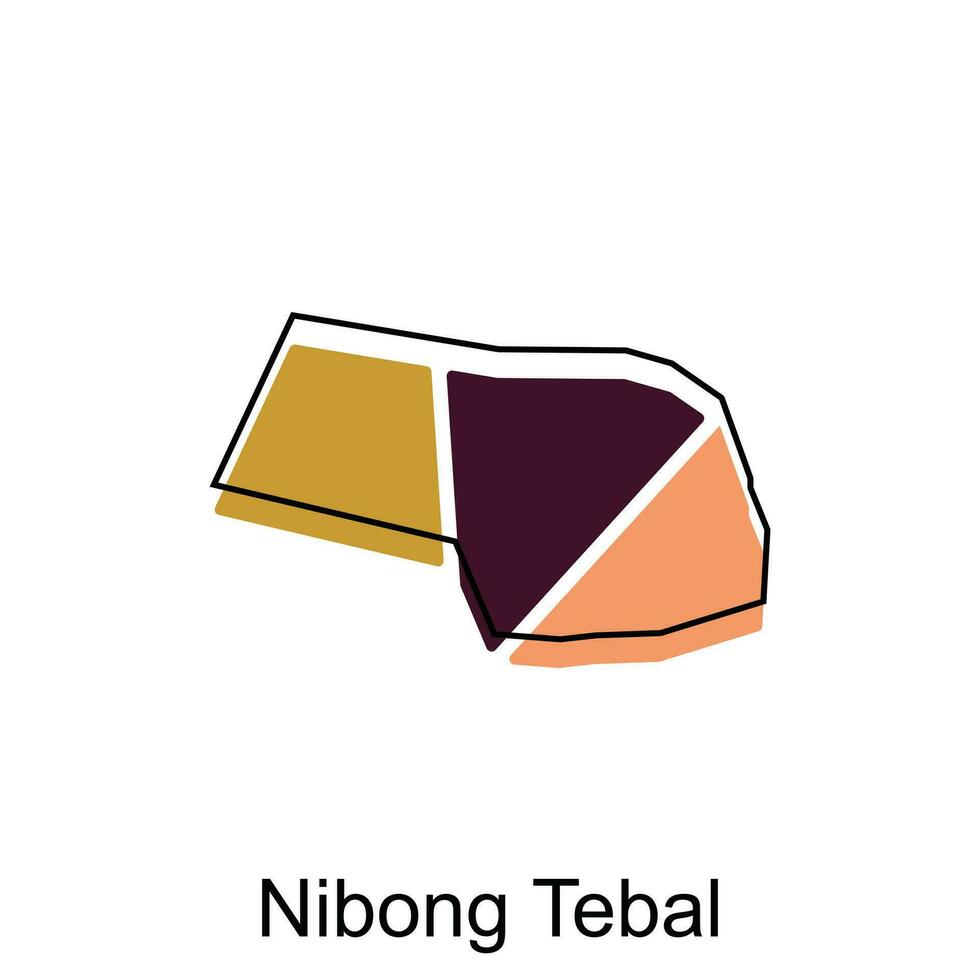 Map City of Nibong Tebal vector design template, Infographic vector map illustration on a white background.