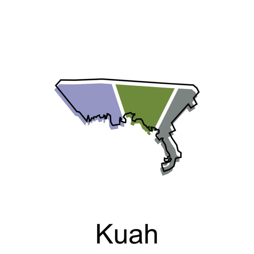 Map City of Kuah vector design template, Infographic vector map illustration on a white background.