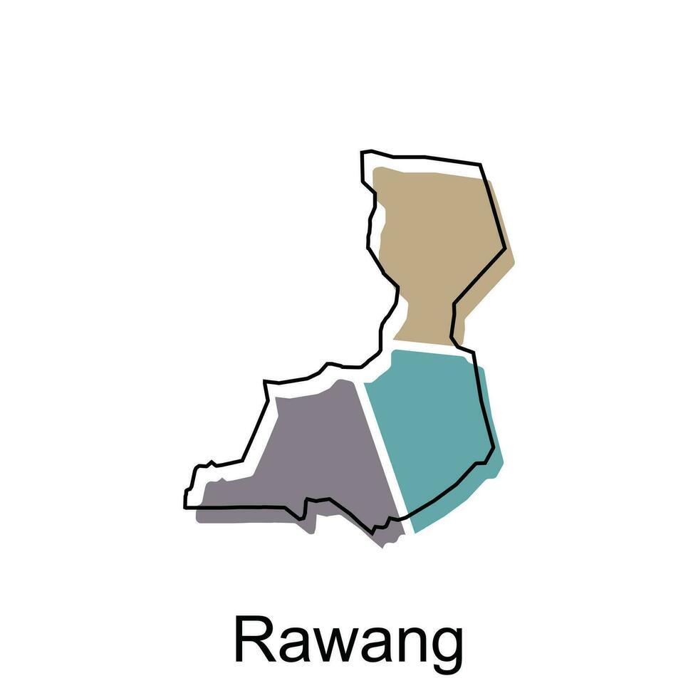 Map City of Rawang vector design template, Infographic vector map illustration on a white background.