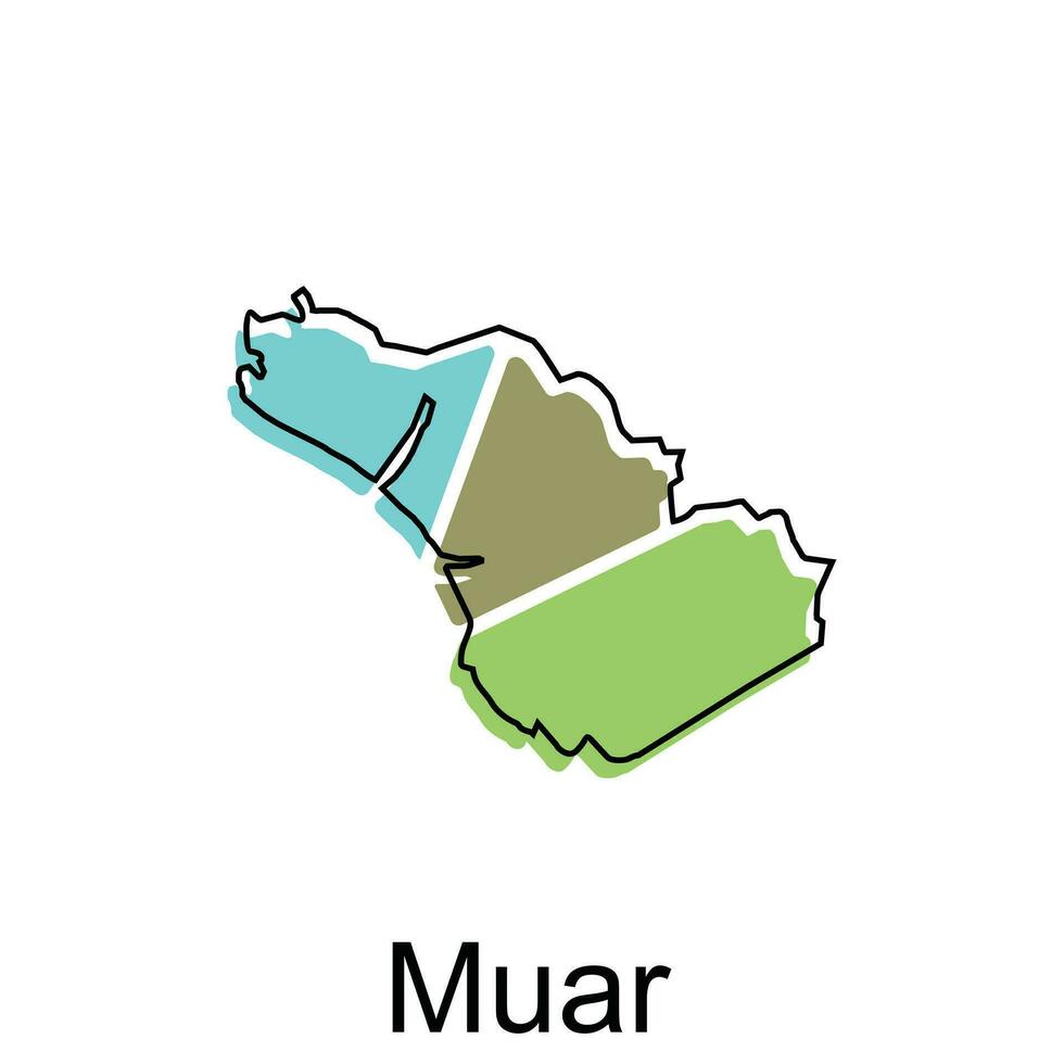 Map City of Muar vector design template, Infographic vector map illustration on a white background.