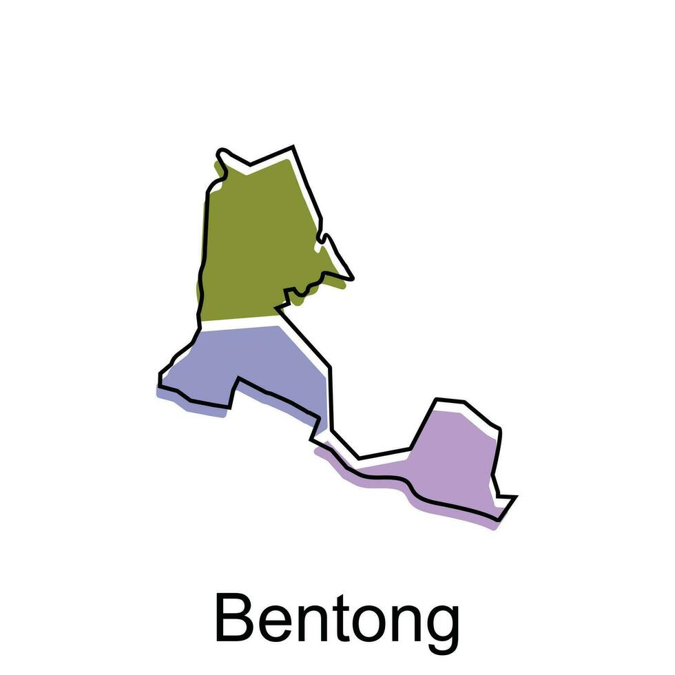 Vector Map City of Bentong design template, High detailed illustration Country in Asia