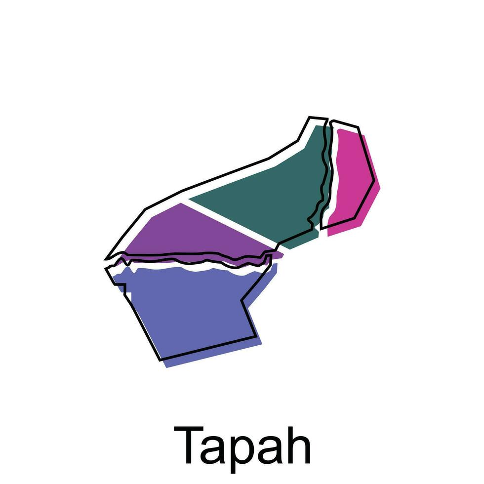 Map City of Tapah vector design template, Infographic vector map illustration on a white background.