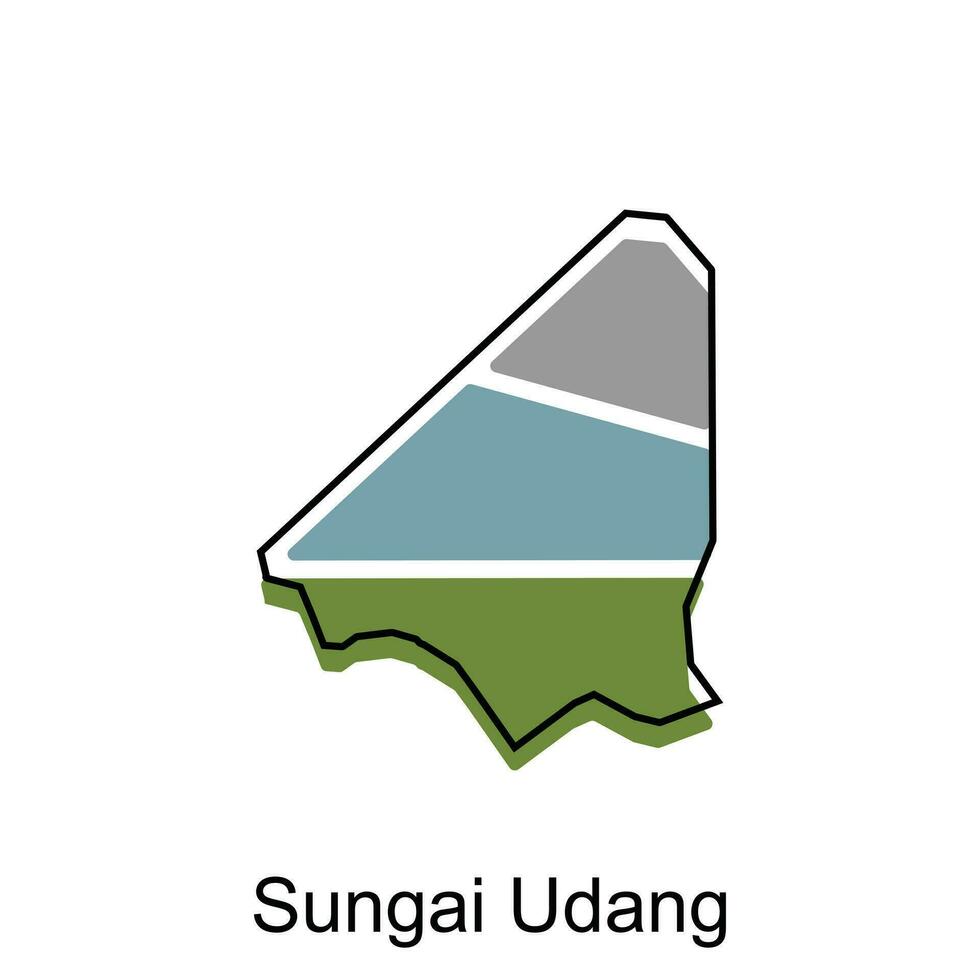 Vector Map City of Sungai Udang design template, High detailed illustration Country in Asia