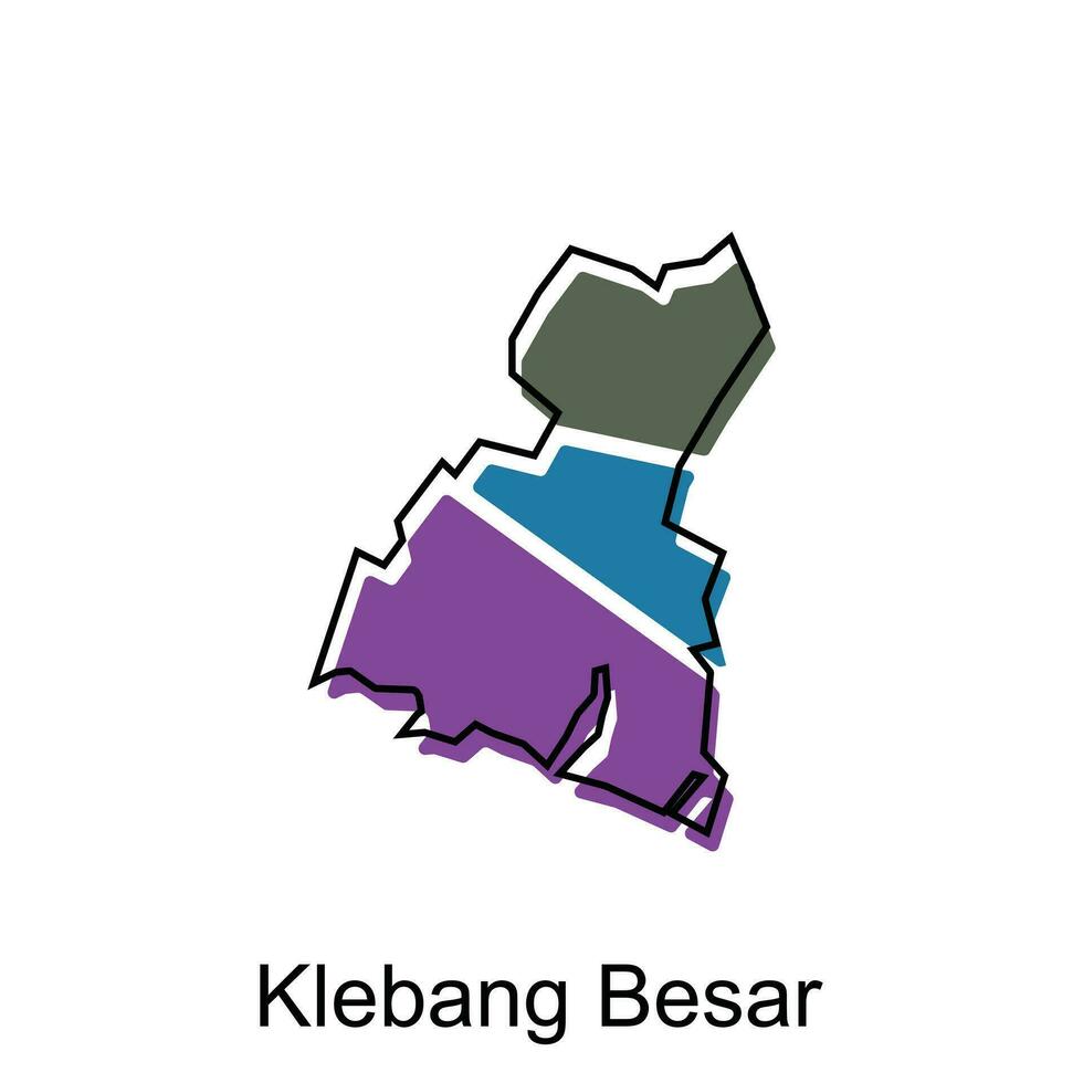 Map City of Klebang Besar vector design, Malaysia map with borders, cities. logotype element for template design