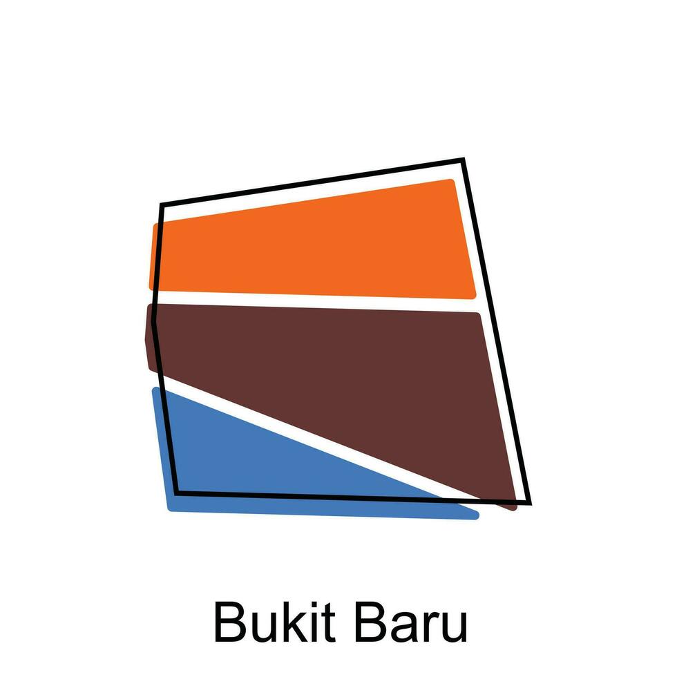 Map City of Bukit Baru vector design template, Infographic vector map illustration on a white background.