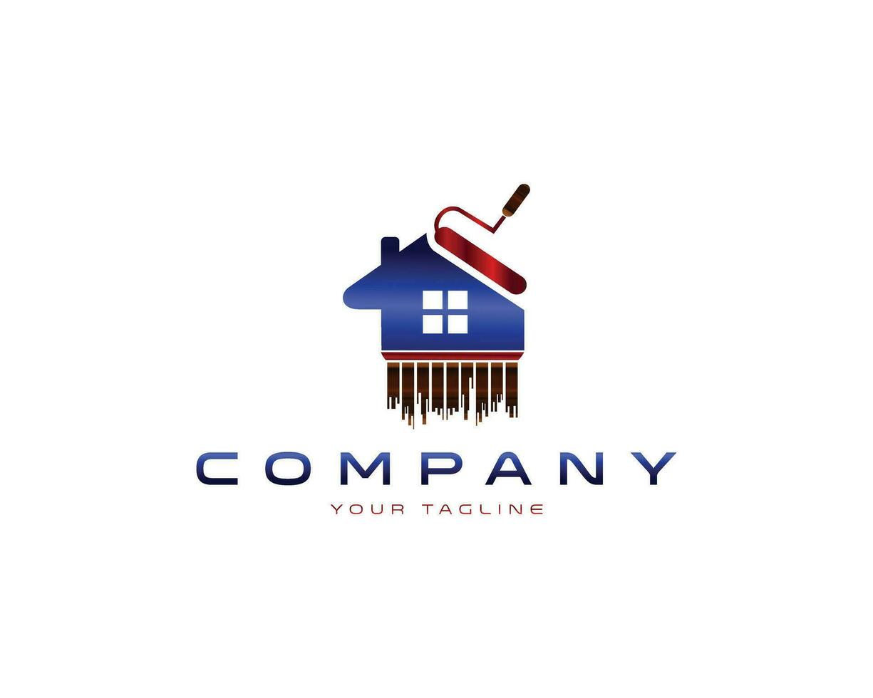 House paint logo design with creative concept vector template.