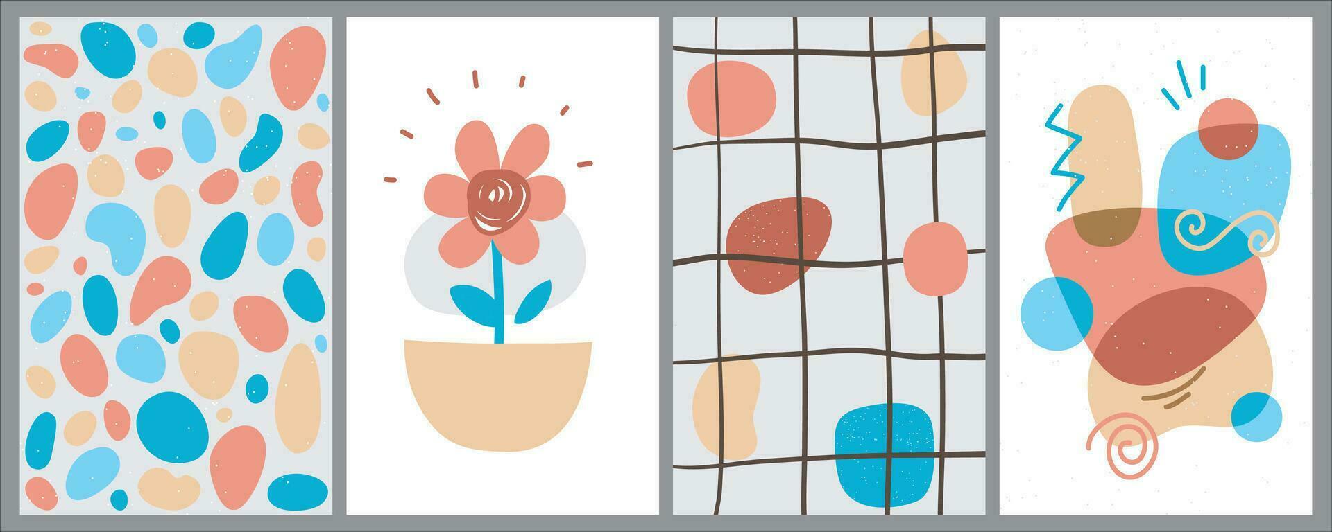 Modern abstract cover set, minimal cover design. Colorful geometric background, vector illustration.