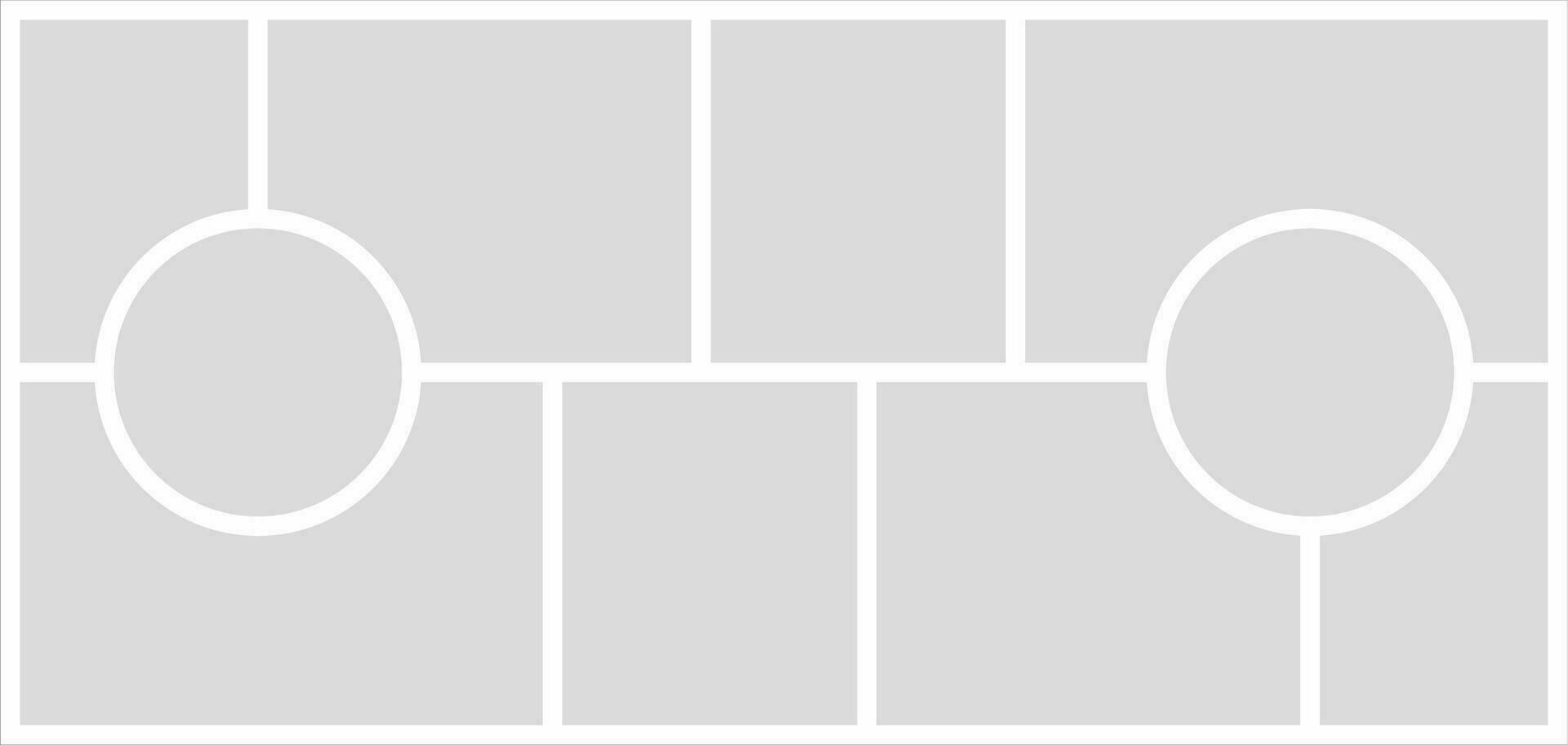 Pictures or photos frame collage. comics page grid layout abstract photo frames and digital photo wall template vector