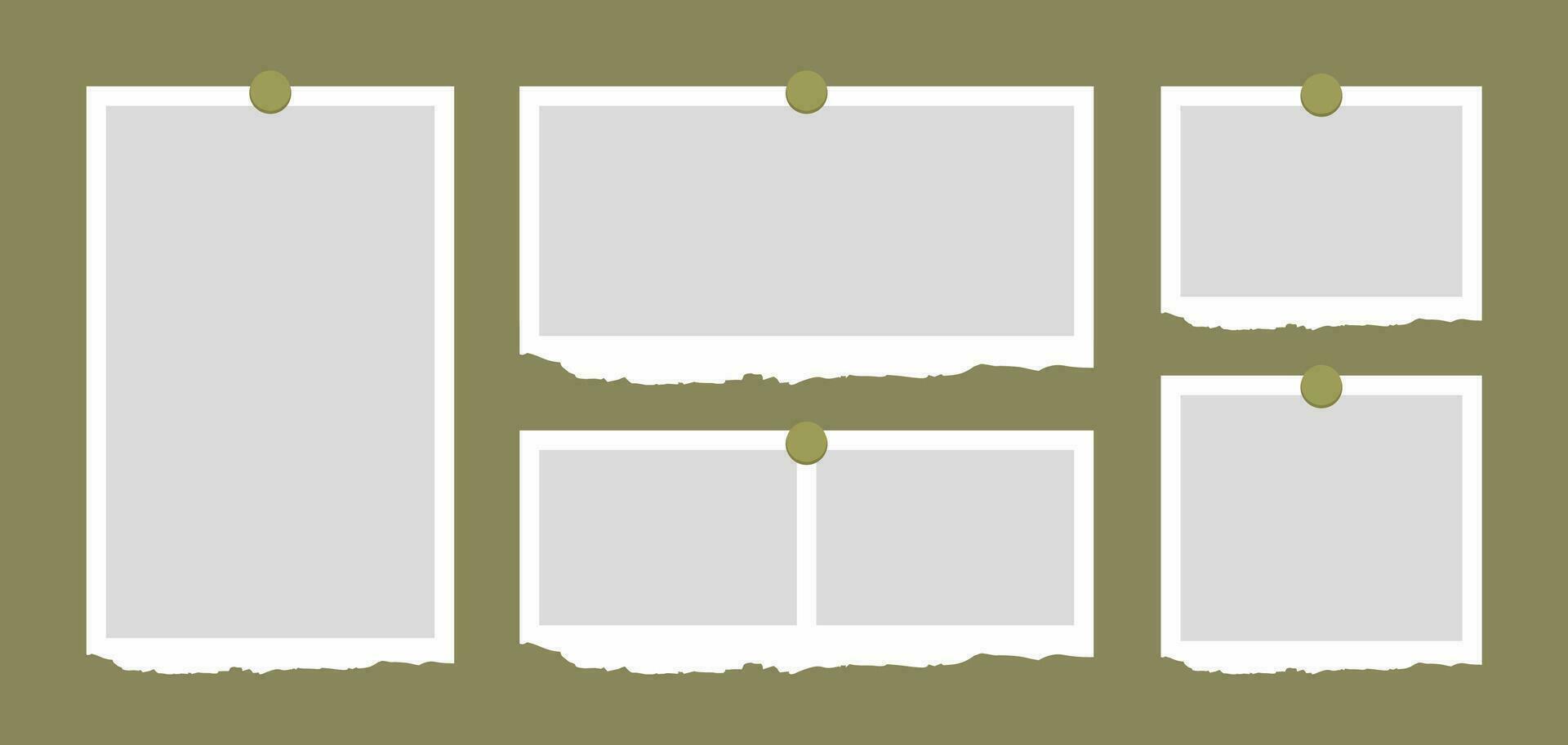 Pictures or photos frame collage. comics page grid layout abstract photo frames and digital photo wall template vector