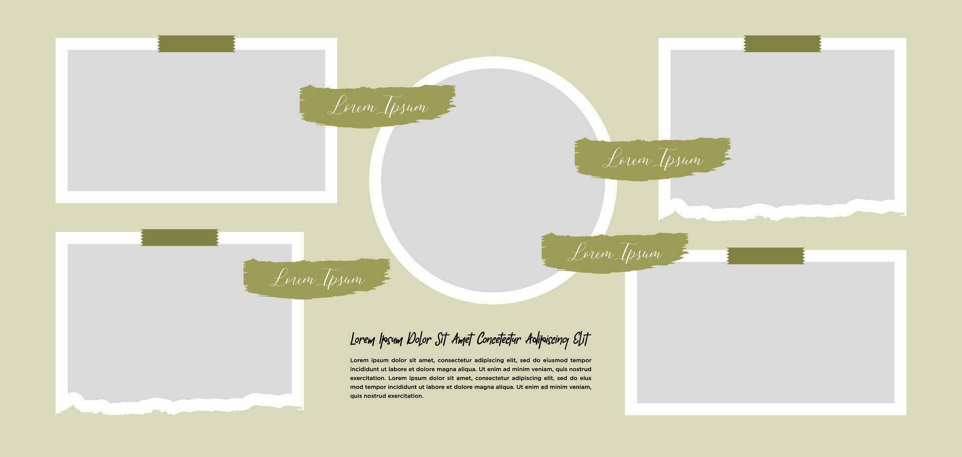 Pictures or photos frame collage. comics page grid layout abstract photo frames and digital photo wall template vector