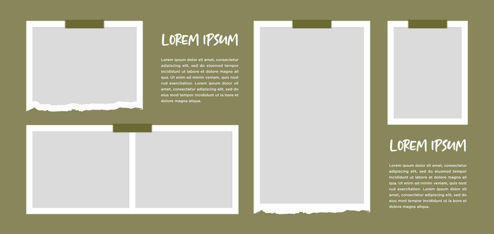 Pictures or photos frame collage. comics page grid layout abstract photo frames and digital photo wall template vector