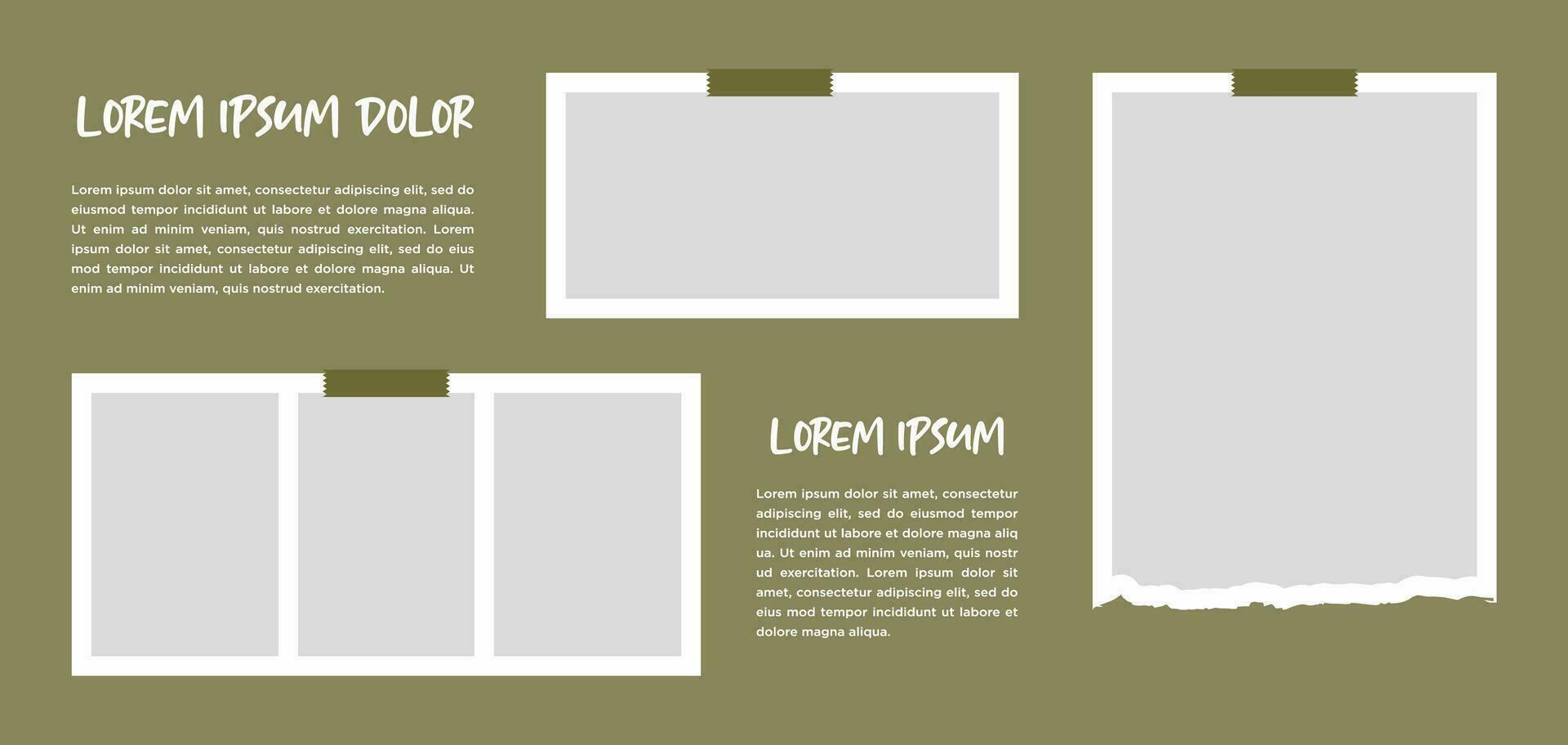 Pictures or photos frame collage. comics page grid layout abstract photo frames and digital photo wall template vector