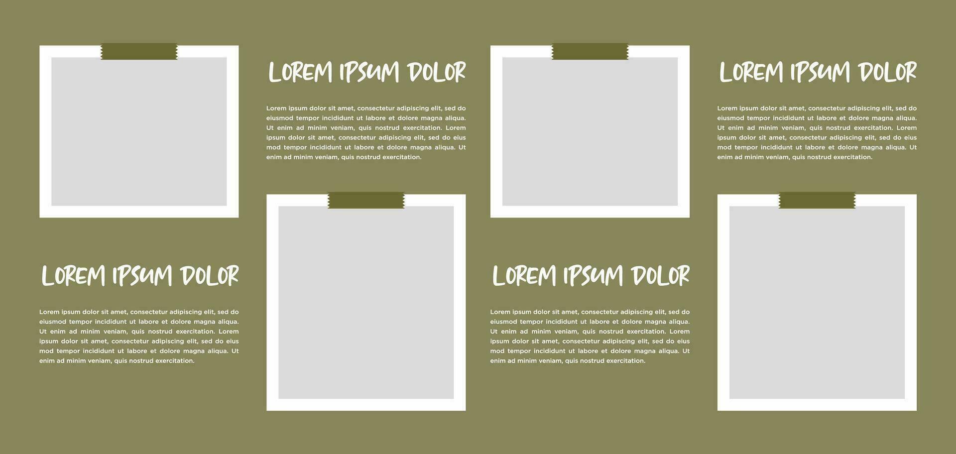 Pictures or photos frame collage. comics page grid layout abstract photo frames and digital photo wall template vector