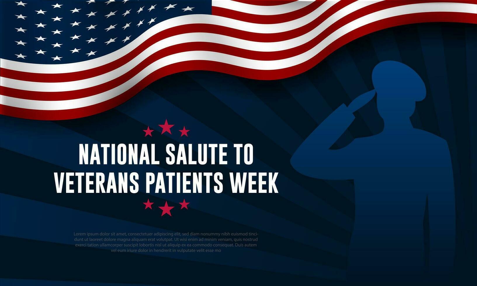 National Salute To Veterans Patients Week Background Vector Illustration