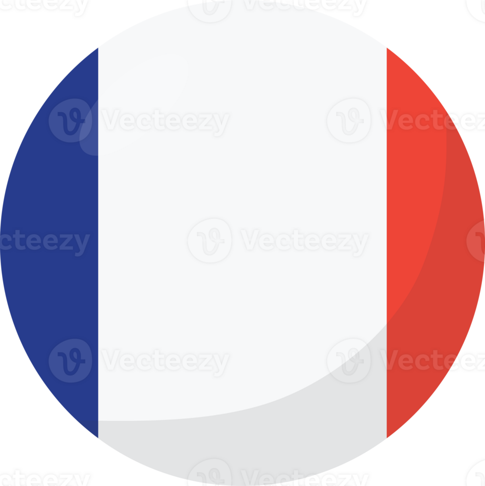 France flag circle 3D cartoon style. png