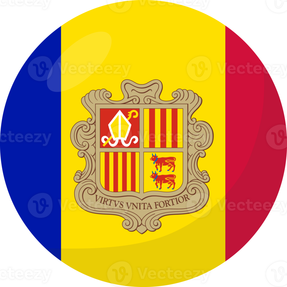 Andorra flag circle 3D cartoon style. png