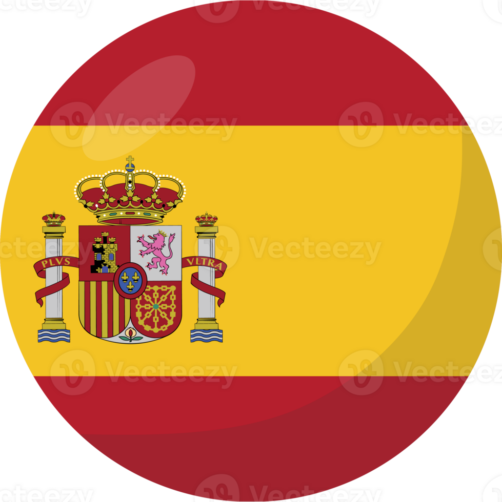 España bandera circulo 3d dibujos animados estilo. png
