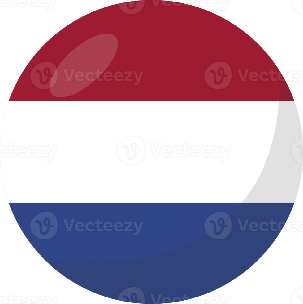 Nederland vlag cirkel 3d tekenfilm stijl. png