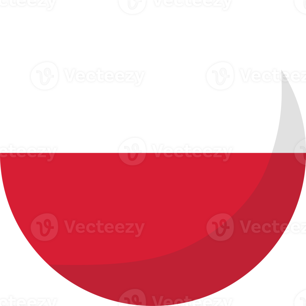 Poland flag circle 3D cartoon style. png