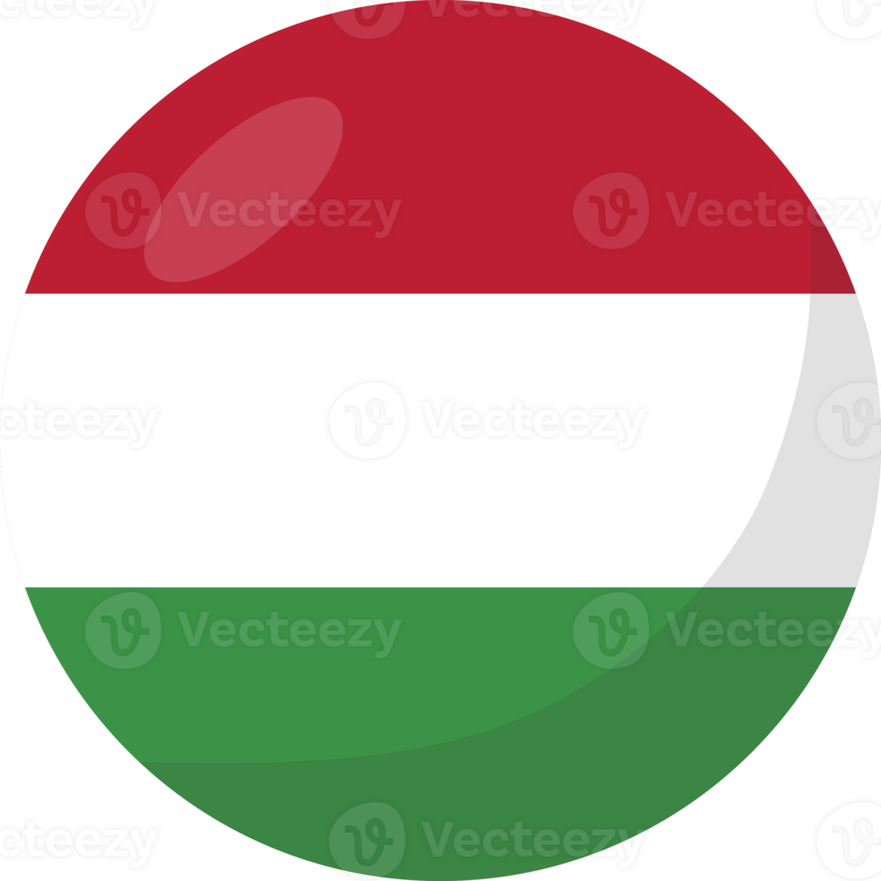 Hungary flag circle 3D cartoon style. png