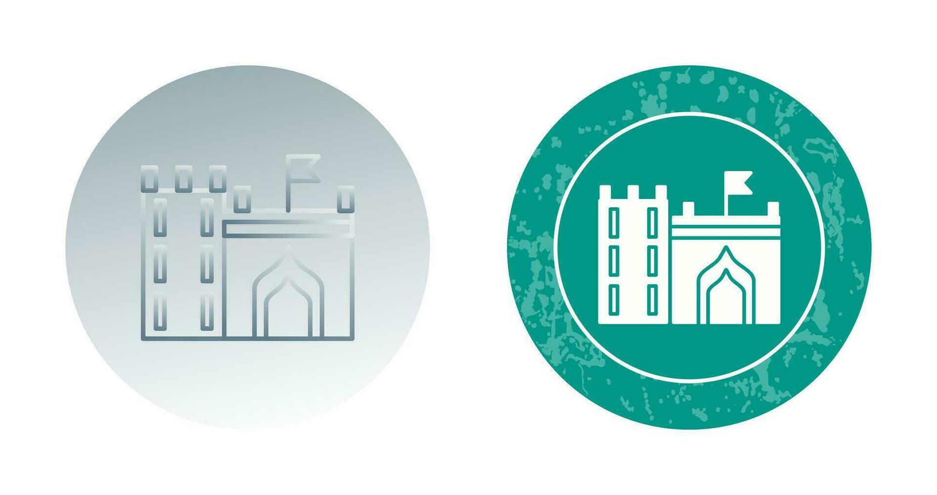 Castle with Flag Vector Icon