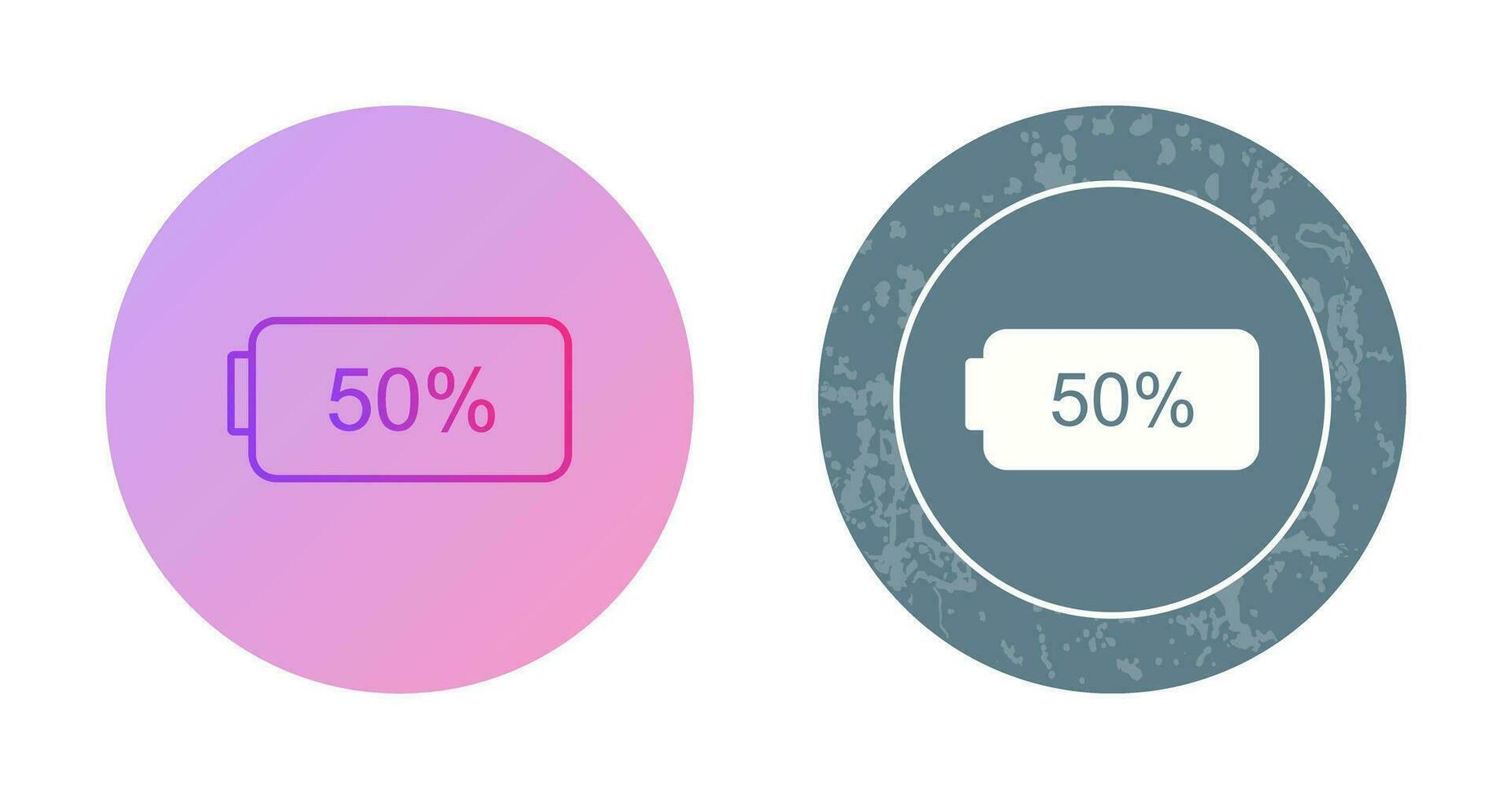 Unique Half Battery Vector Icon