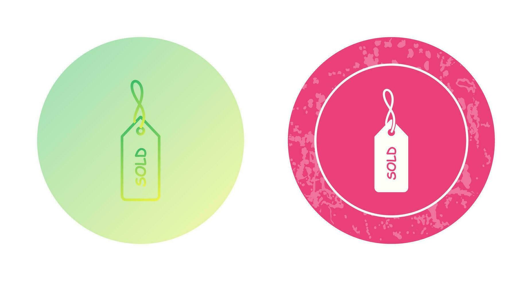 Unique Sold Tag Vector Icon