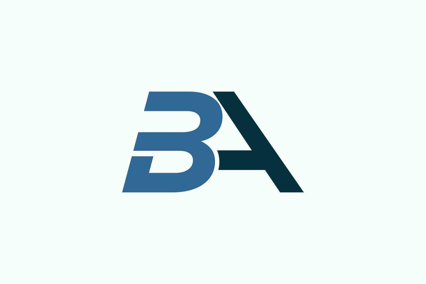 initials letter logo design with letter ba concept vector