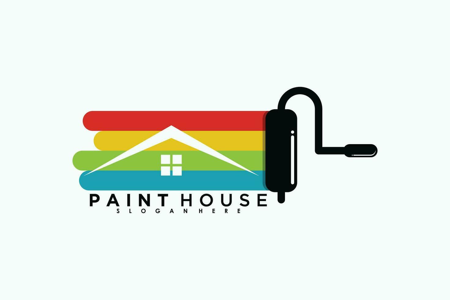 paint house logo design premium vector