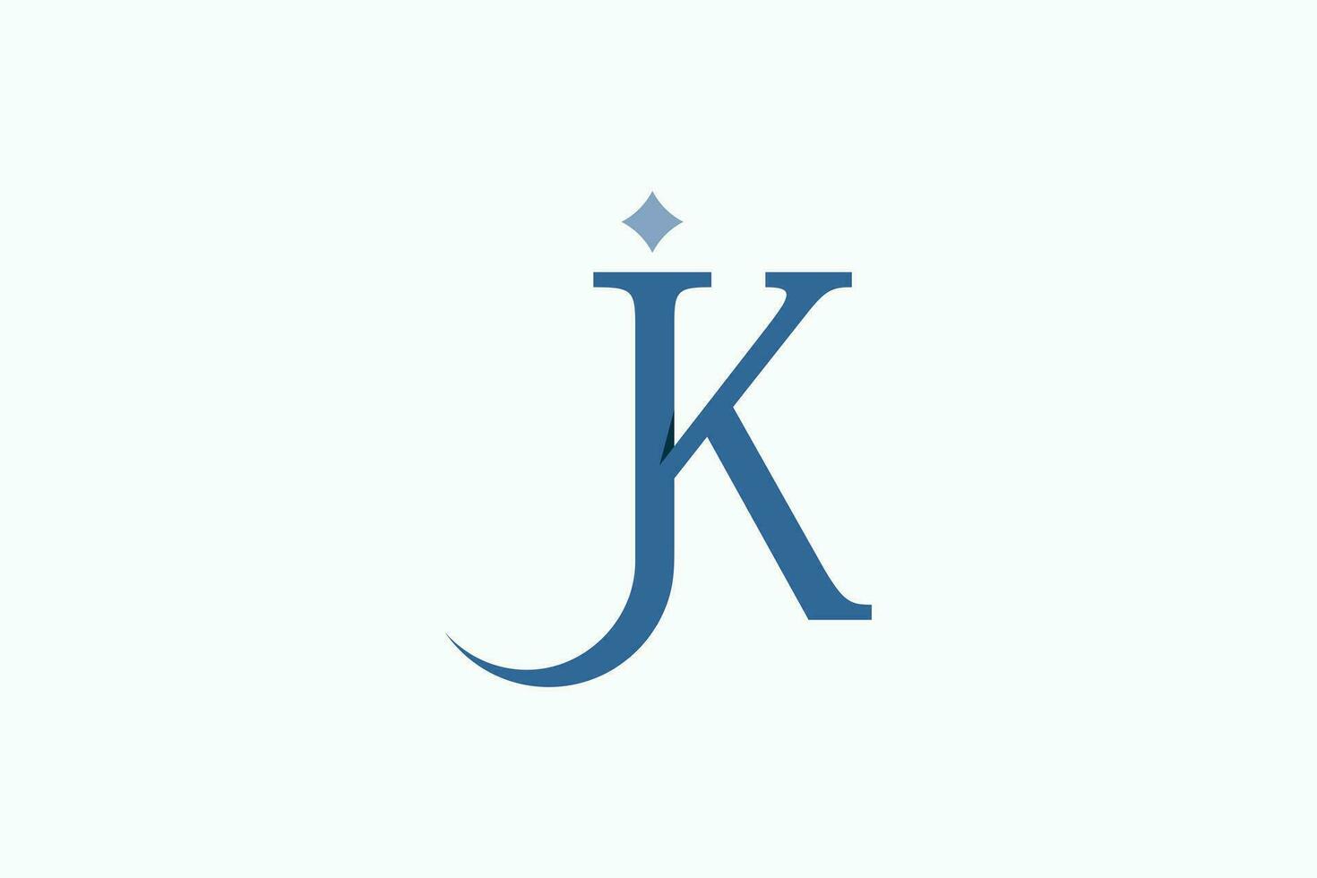 initials letter logo design with letter jk concept vector