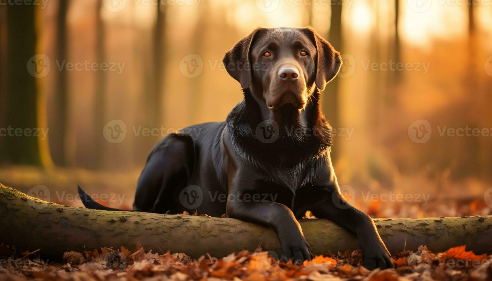 a yellow lab dog laying in the grass AI Generated photo