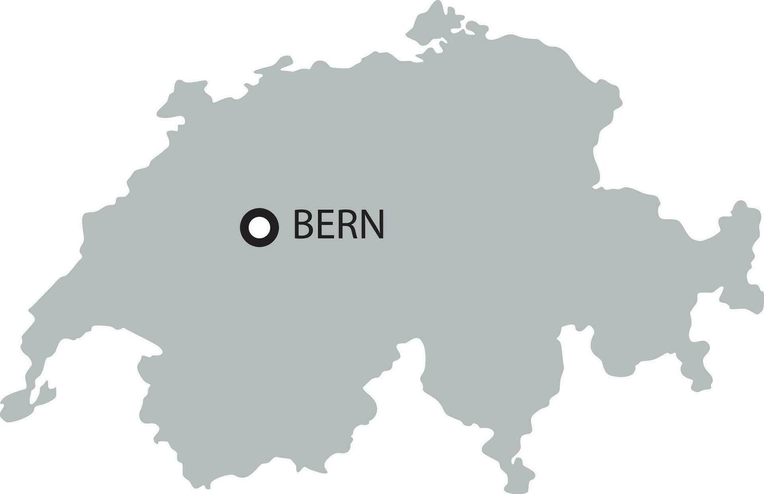 High detailed vector map with capital, Bern- Switzerland