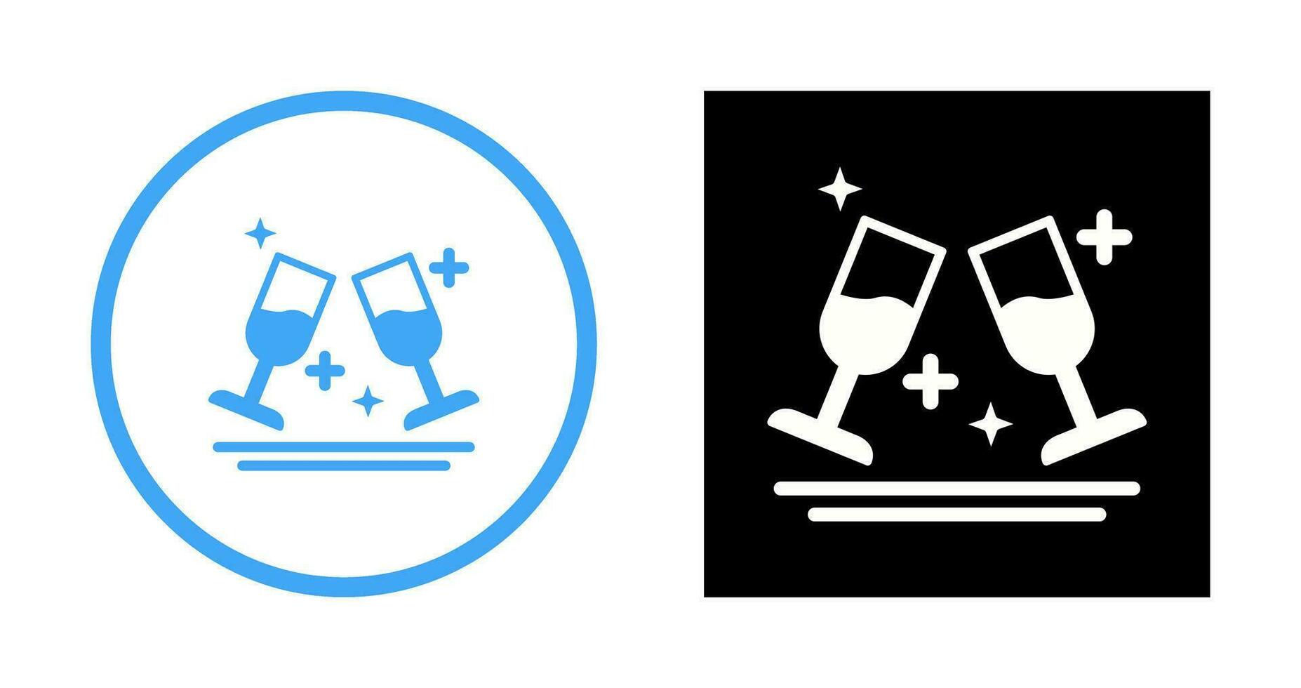 Two Glasses Romantic Vector Icon