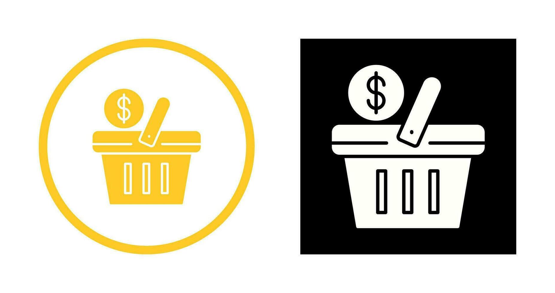 icono de vector de cesta de compras