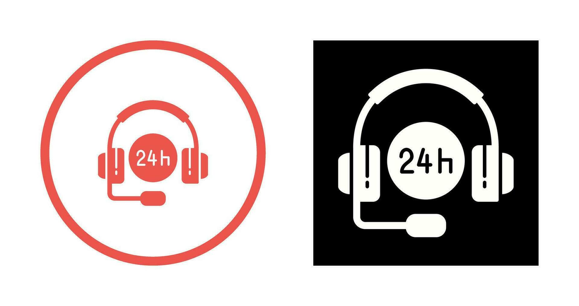 24 Hours Support Vector Icon