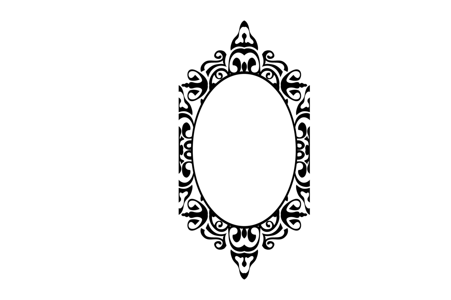 Line Art Ornament Border With Transparent Background png