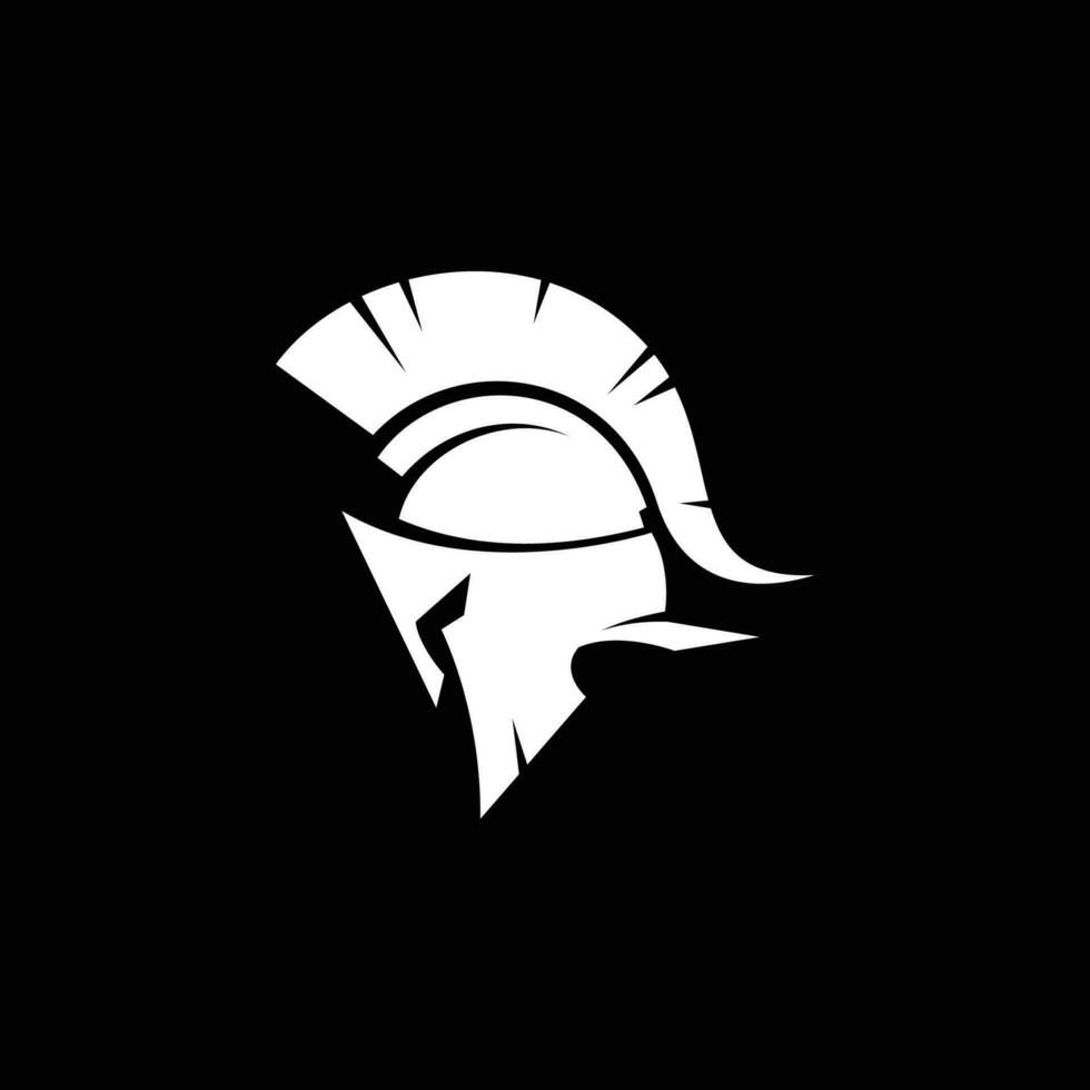 Spartan helmet logo vector icon illustration