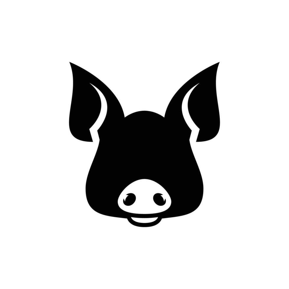 pig head logo vector icon illustration