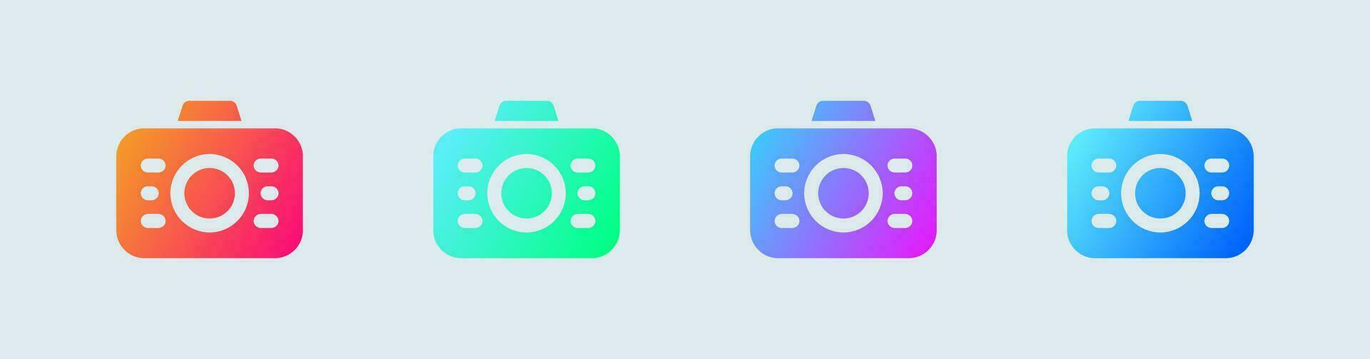 Moment solid icon in gradient colors. Camera signs vector illustration.