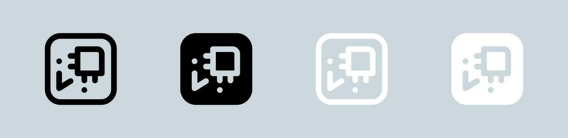 Module icon set in black and white. Motherboard signs vector illustration.