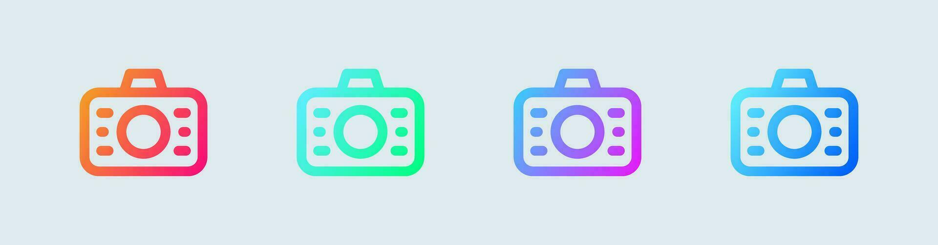 Moment line icon in gradient colors. Camera signs vector illustration.