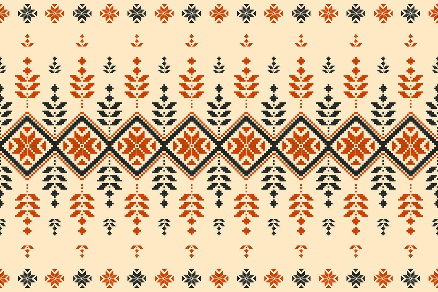 Carpet flower pattern art. Geometric ethnic floral seamless pattern in tribal. American, Mexican style. vector