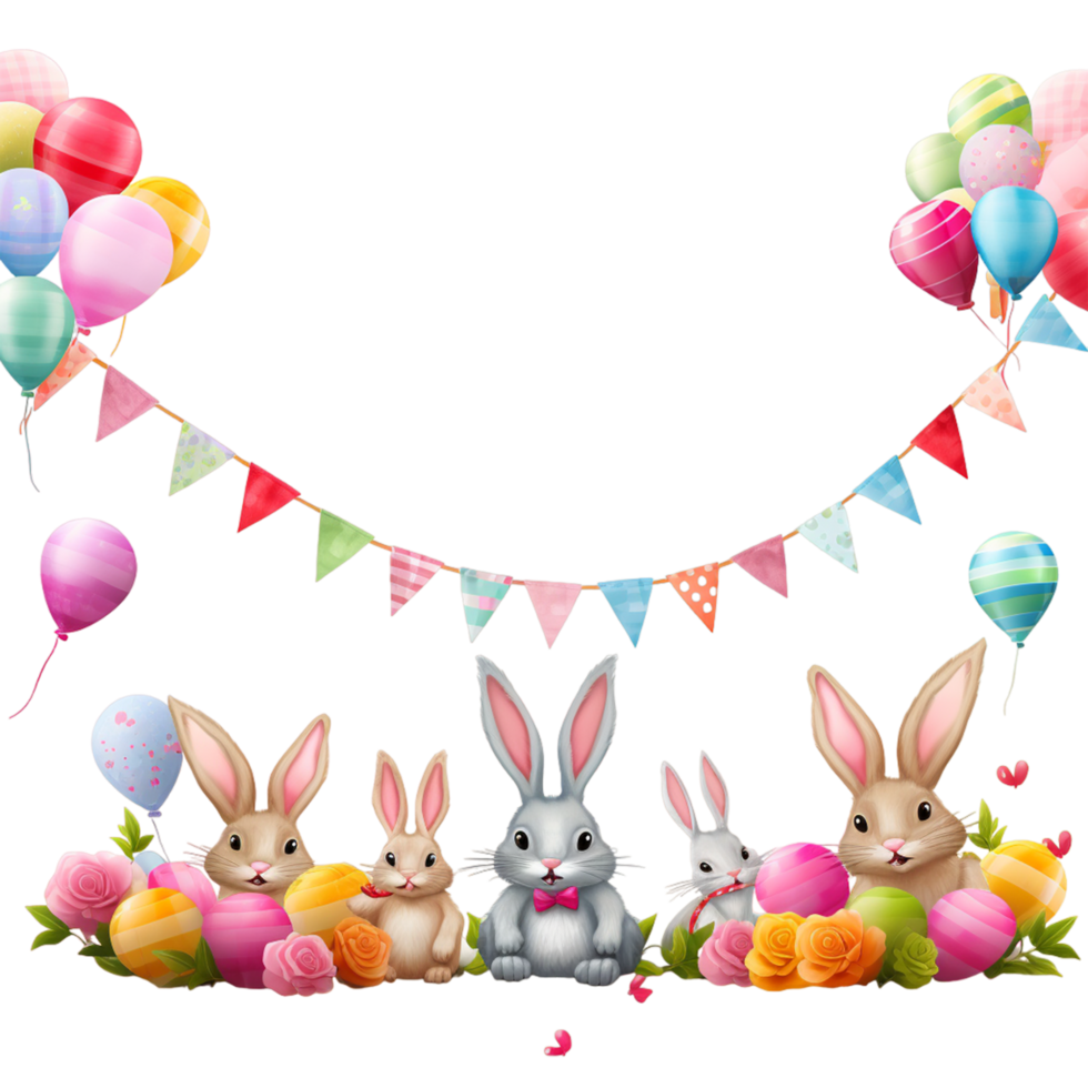 Happy Easter With Bunny Ai Generative png