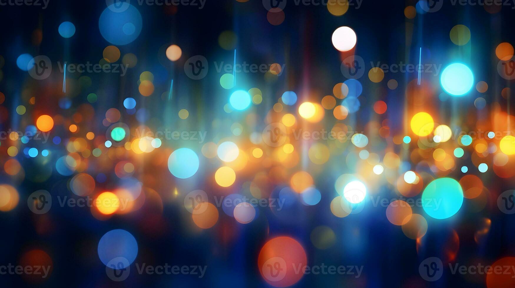 Neon abstract bokeh background, ai generative photo